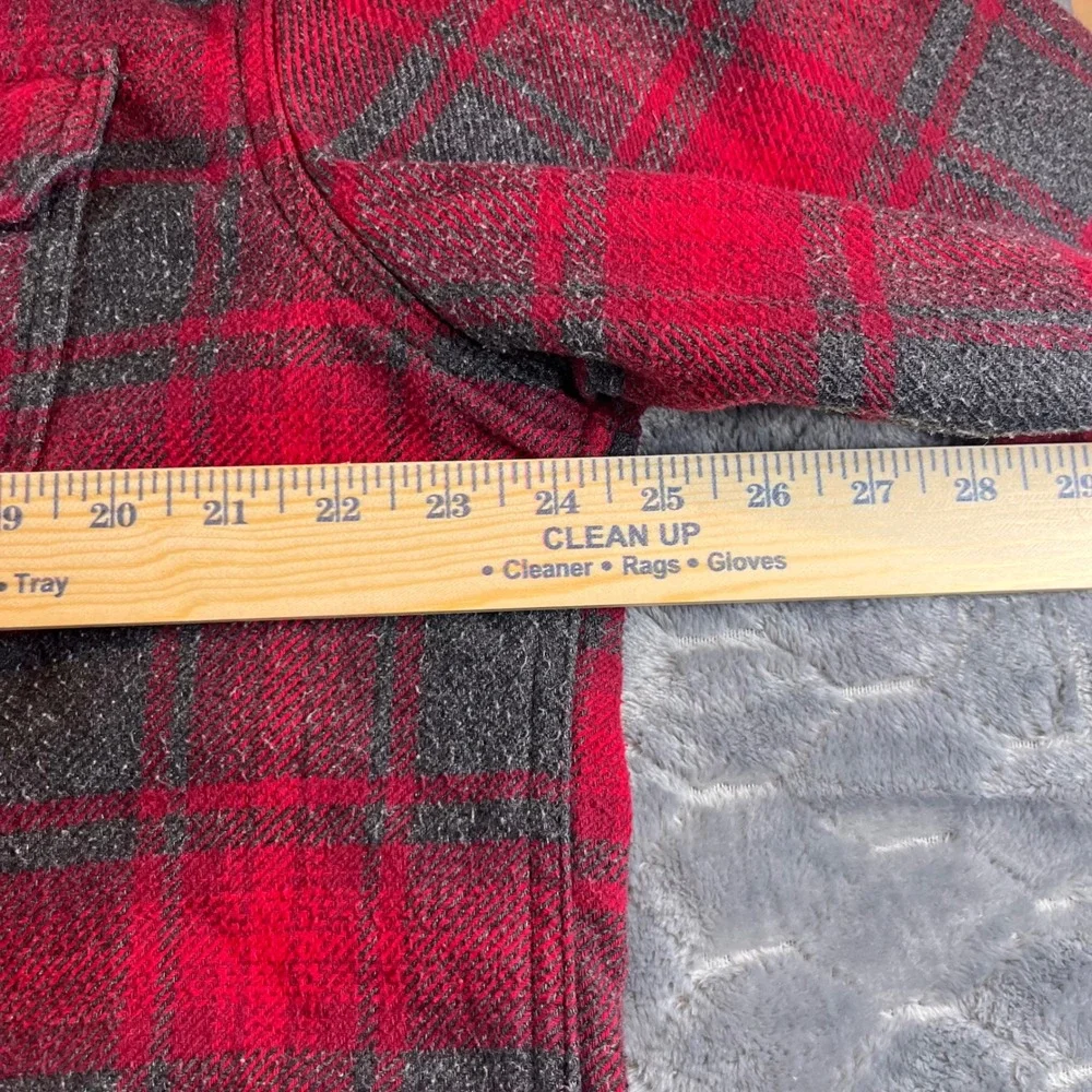 ORVIS Mens Red Plaid Flannel Shirt Jacket Button Up Long Sleeve Size XL